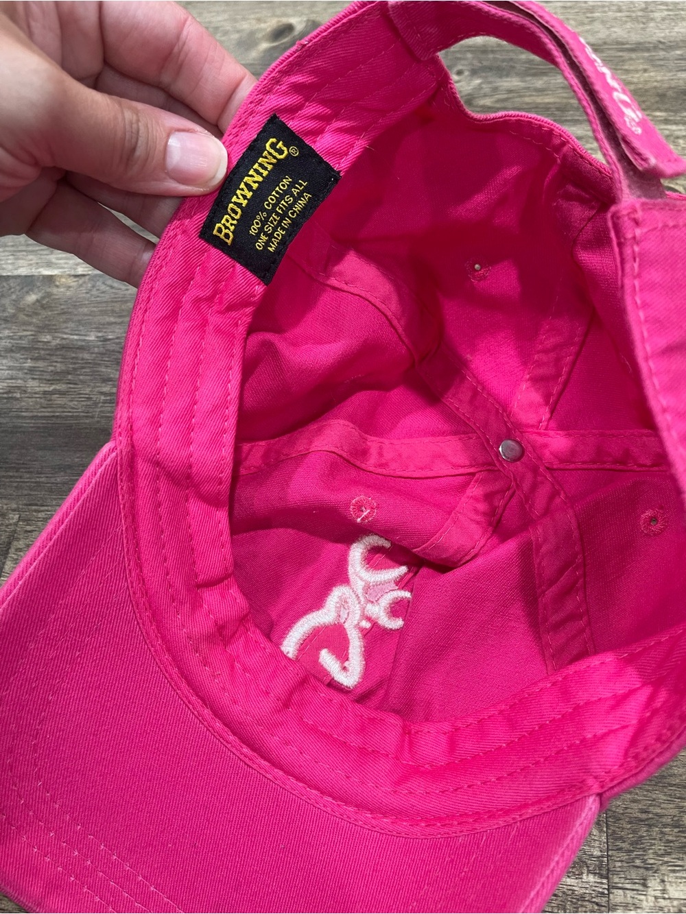 Browning Pink Buckmark Adjustable Hat Cap Embroidered Logo Cotton - Picture 2 of 4